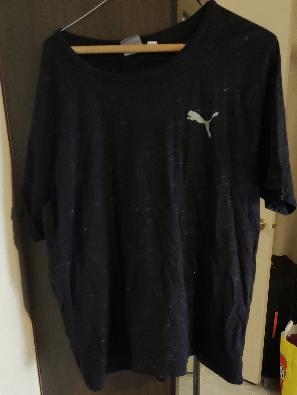 Puma Black Heather Short-Sleeve Logo Tee